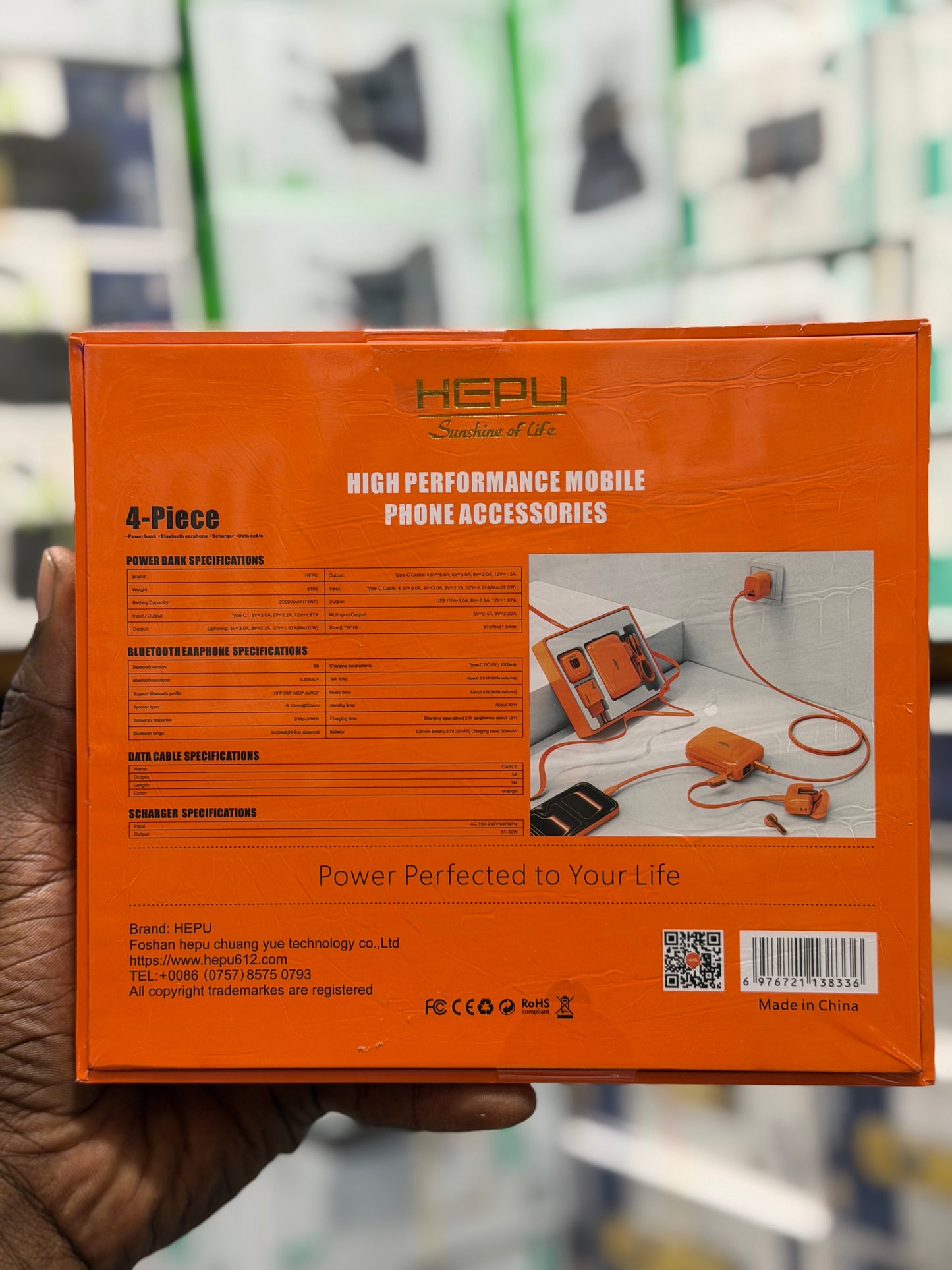 Power bank 🧡 COFFRET HEPU 4 EN 1 – Accessoires Haut de Gamme 🧡