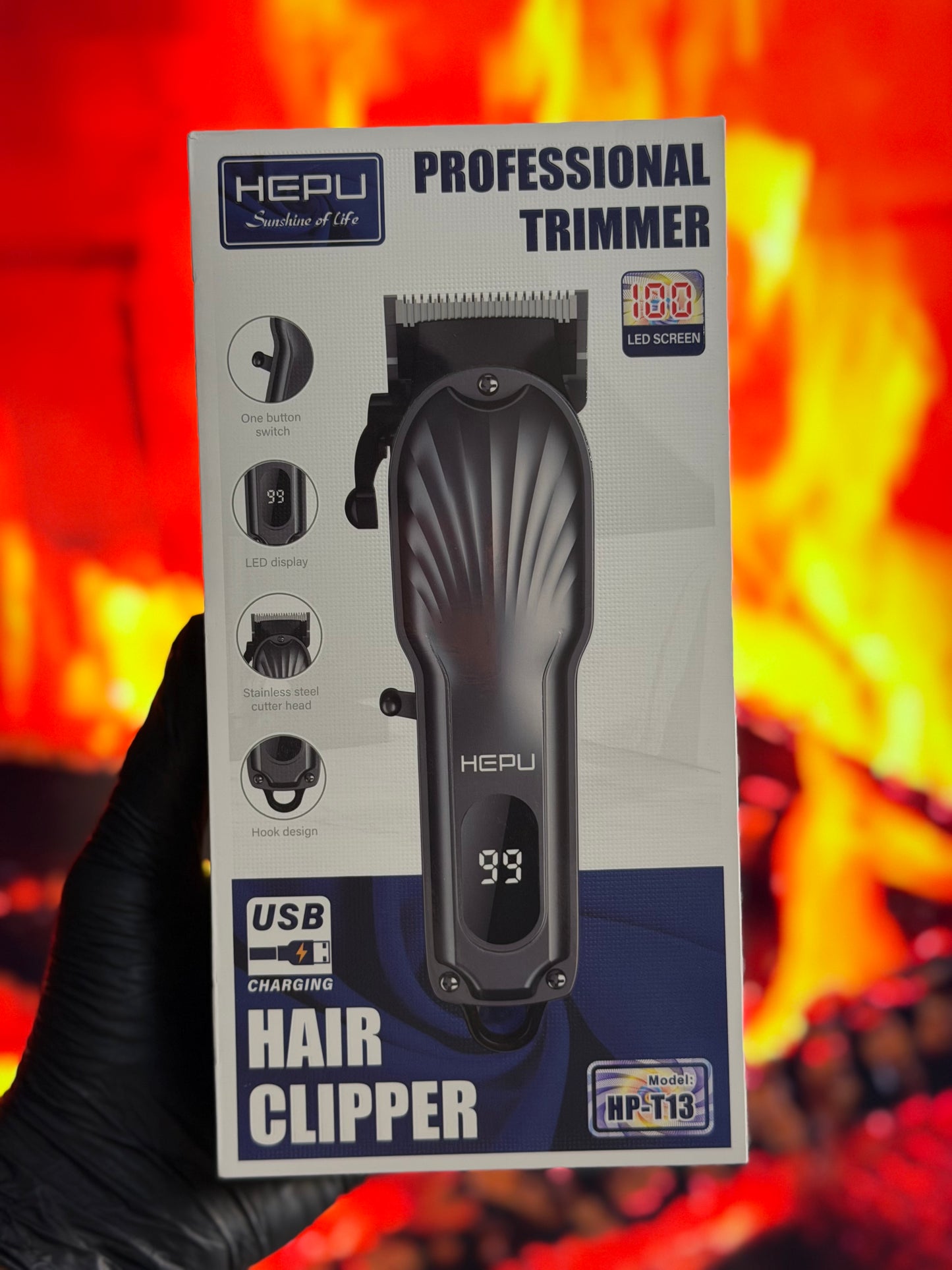 ✂️ Tondeuse Professionnelle HEPU HP-T13 – Rechargeable USB