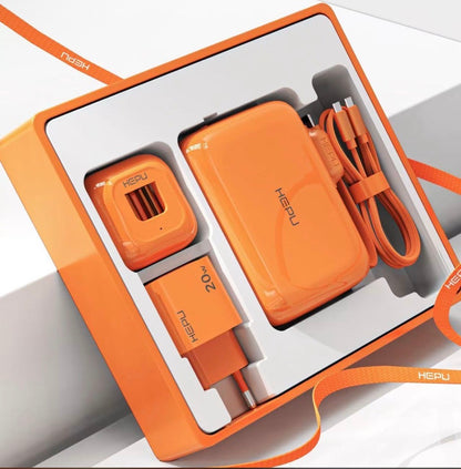 Power bank 🧡 COFFRET HEPU 4 EN 1 – Accessoires Haut de Gamme 🧡